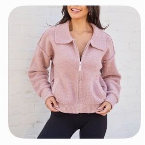 Pink Lily Zip-Up Sweater